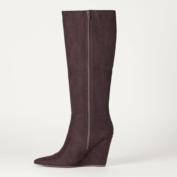 The Drop Women's Geralda Tall Wedge Boots suede 11 - Picture 2 of 7
